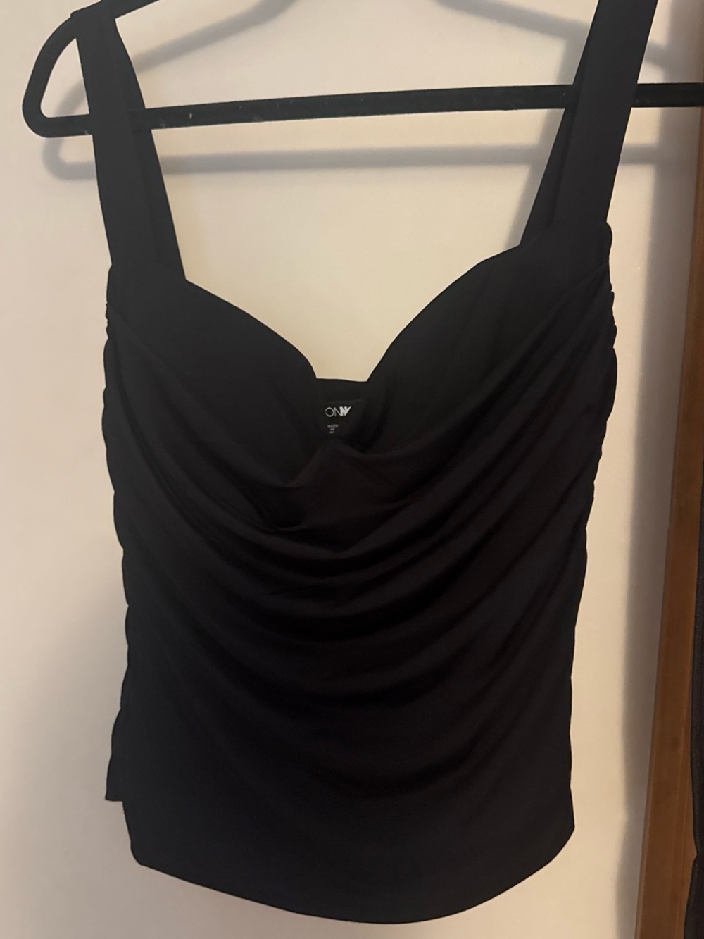 Fashion Nova Black Ruched Camisole with Sweetheart Bust